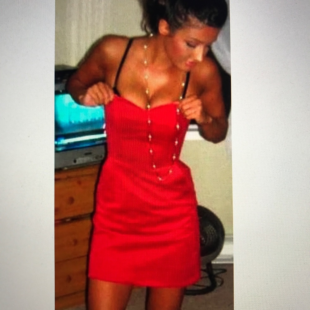 Super cute bright red mini dress!